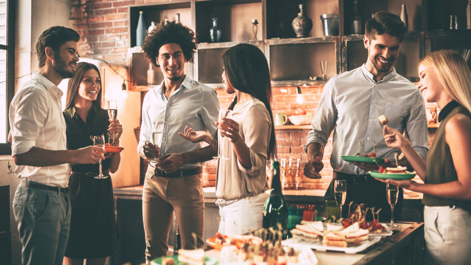 Party,With,Best,Friends.,Group,Of,Cheerful,Young,People,Enjoying