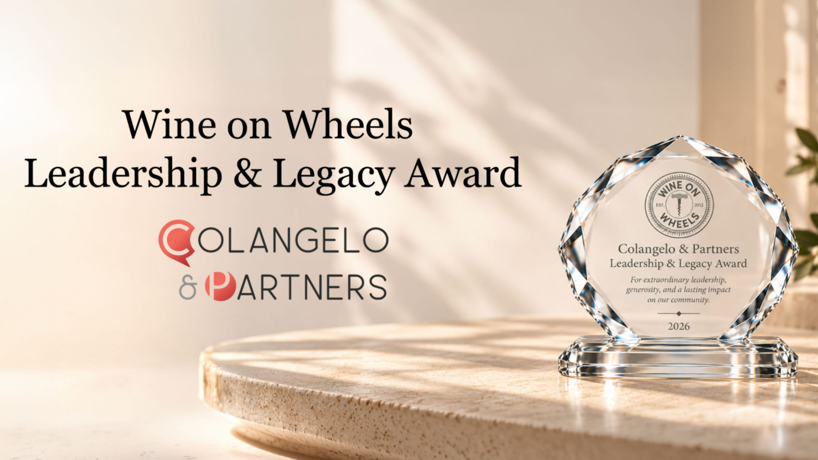 Colangelo Wins Wine Leadership Award